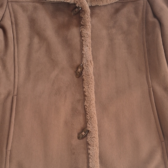Jones New York Brown Teddy Jacket with Plush Trim - Picture 4 of 10